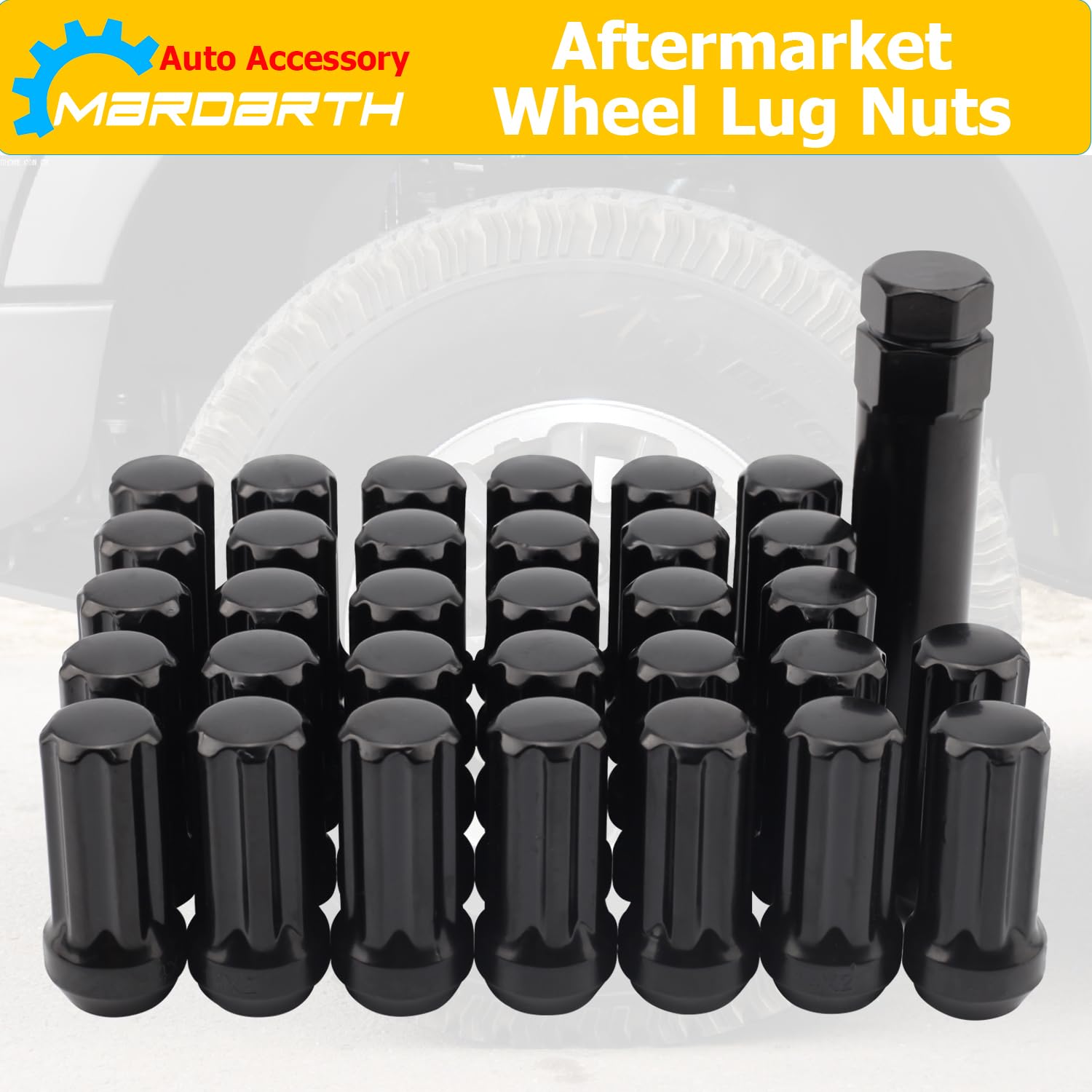 Set di 32 dadi scanalati 9/16-18 con bussola, compatibili con Dodge 1994-2011 Ram 2500 3500