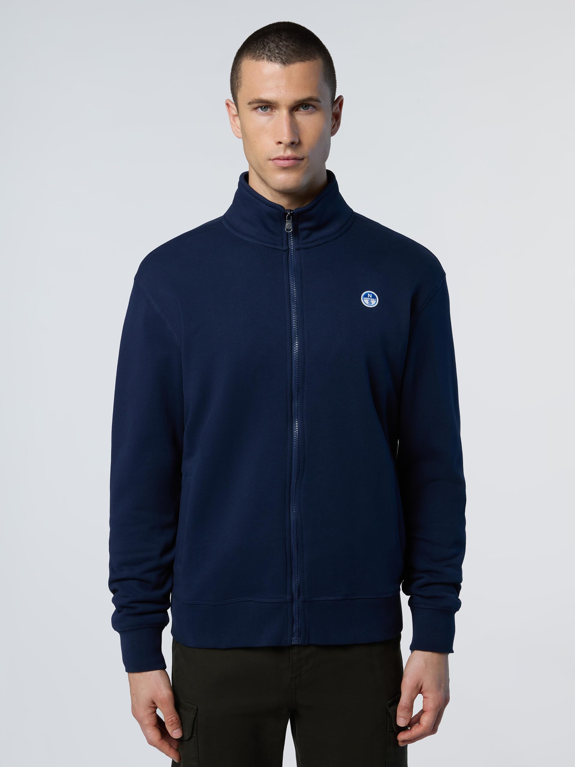 NORTH SAILS Bluza z kapturem z pełnym zamkiem błyskawicznym męska bawełna niebieska 4XL
