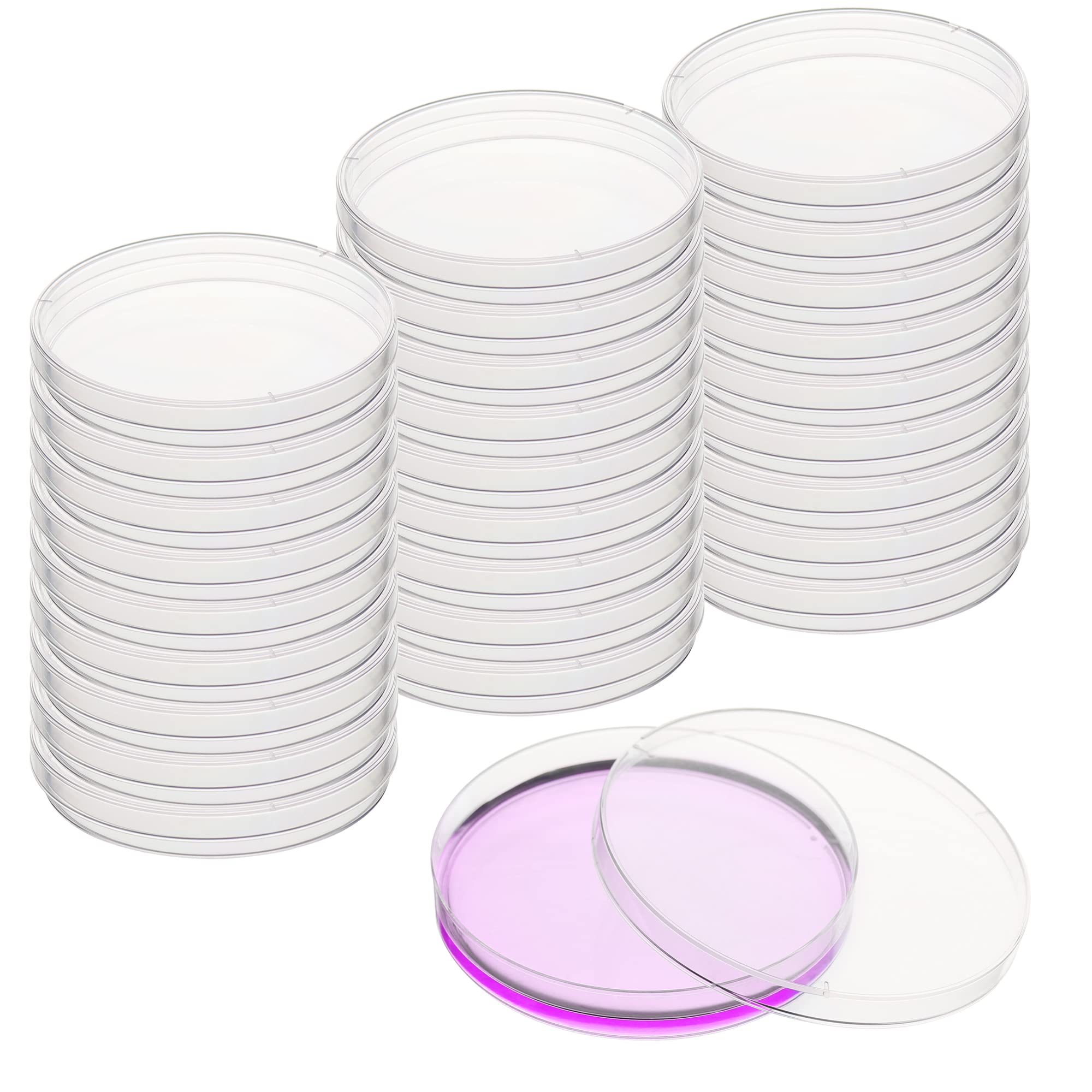 Labvida 20-Pack Sterile Petri Dishes with Lids - 90mm Diameter, 15mm Depth - 3 Air Vents - Ideal for Mycology, Bacteria Cultivation, Lab Testing, and