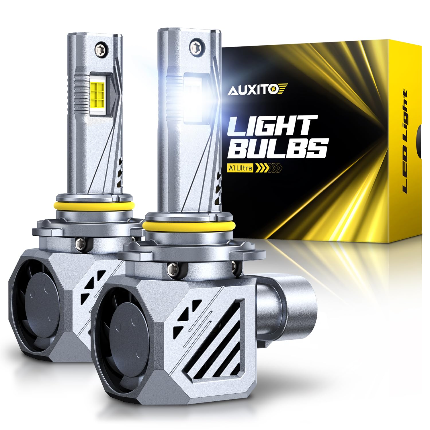 AUXITO 9006 Bulb HB4 Bulbs, 70000LM Brighter Ultra-Bright, Plug N Play, Long Lifespan, No Flicker, 99% Compatibility, 2PCS
