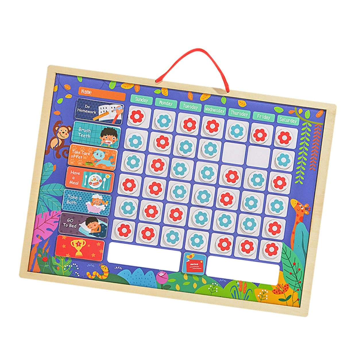 HONMEET Tabla de Recompensas para Niños, Tablero de Autodisciplina | Registro de Crecimiento, Tablero Reutilizable de Escritura, Ayuda a Organizar Rutinas y Conceptos