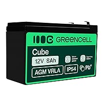 GreenCell® Batteria al piombo AGM 12V 8Ah Accumulatore Ricaricabile Sigillata VRLA Senza manutenzione Batterie di ricambio ermetica | giocattoli per bambini | Installazioni di allarme | UPS, USV