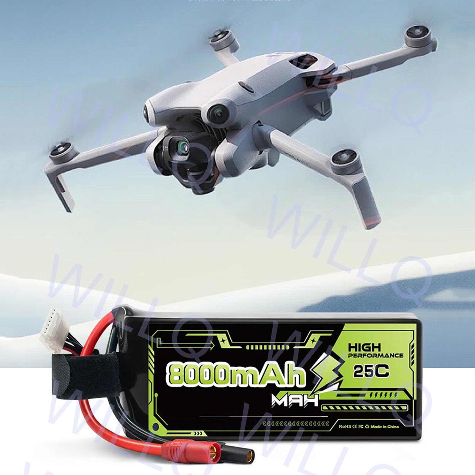 Batterie al Litio 6S1P 22,2V 8000mAh 10000mAh Alta Potenza 20C 25C Batteria di riserva per droni da Corsa FPV e Modelli RC