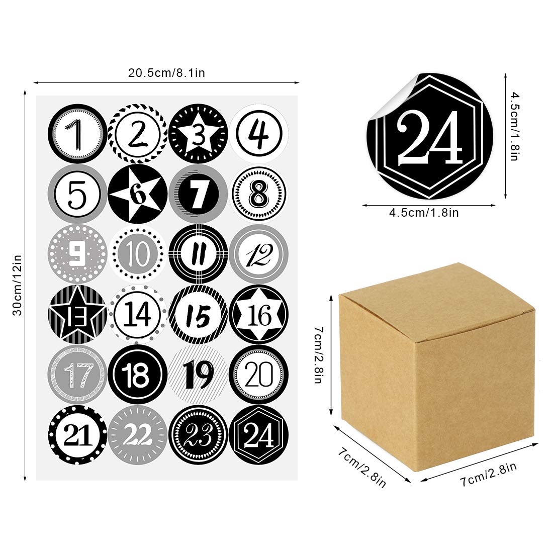 Bluelves Calendario Adviento para Rellenar, Advent Calendar 2021, Calendario Adviento Navidad, Calendario Adviento DIY, Calendarios de Adviento con 24 Adhesivos Digitales de Adviento — view 3