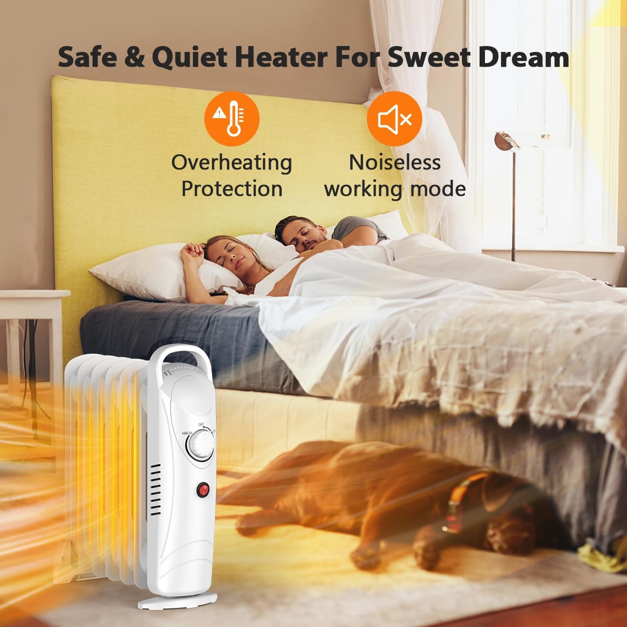 Air Choice 700W Small Oil Heater for Indoor Use, Portable Oil Radiator Heater, Overheat Protection, Silent Operation, Adjustable Thermostat, 2 Heat Settings, Compact Electric Heating for Office Desk thumbnail