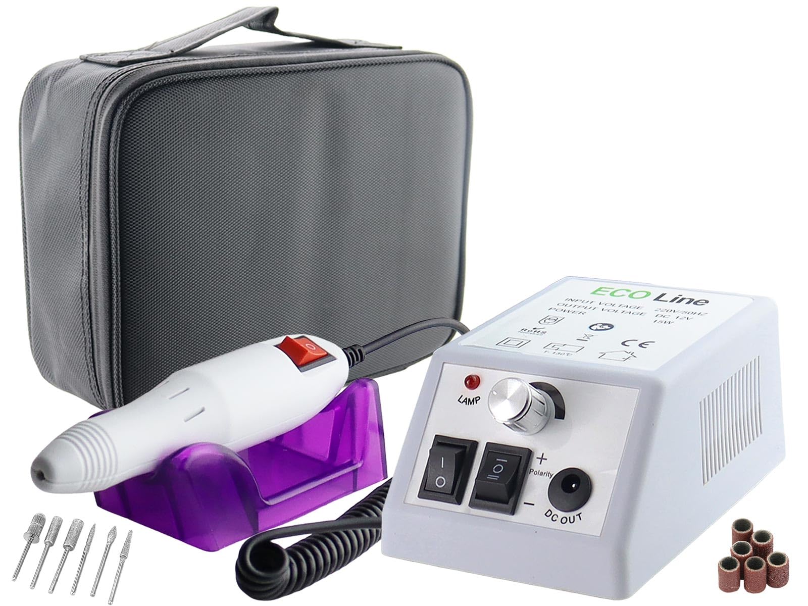 Fusspflegegerät zur Fußpflege als Pediküre Schleifgerät mit Transporttasche | Profi Nagelschleifer als elektr. Nagelfeile zur einfachen Maniküre von zu Hause 20.000 Umdrehungen pro Minute inkl. Tasche