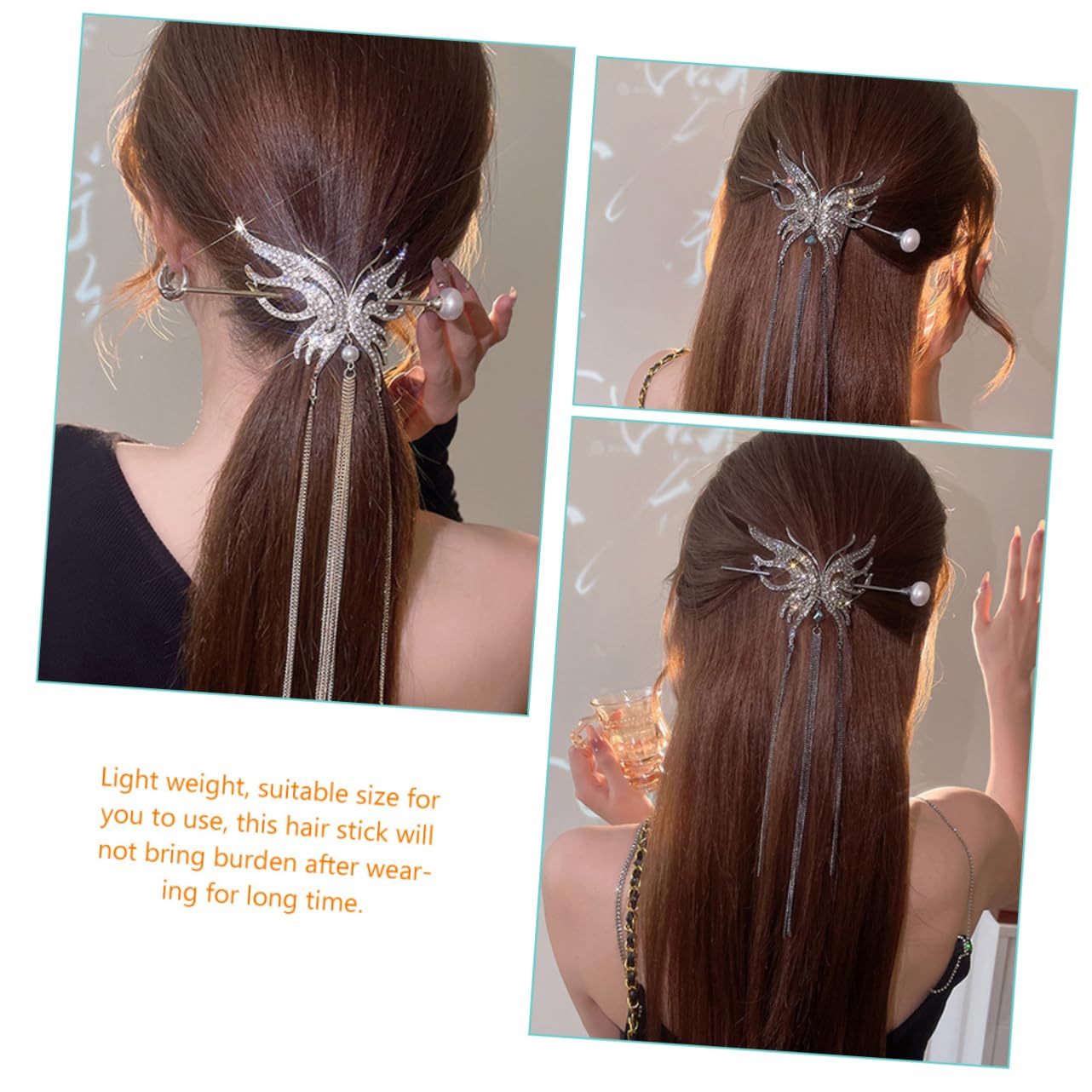 FRCOLOR 5 Pz Forcina per con perle a farfalla barrette forcine fermagli per con perle accessori per cinesi molletta tiara bastoncino per per perla