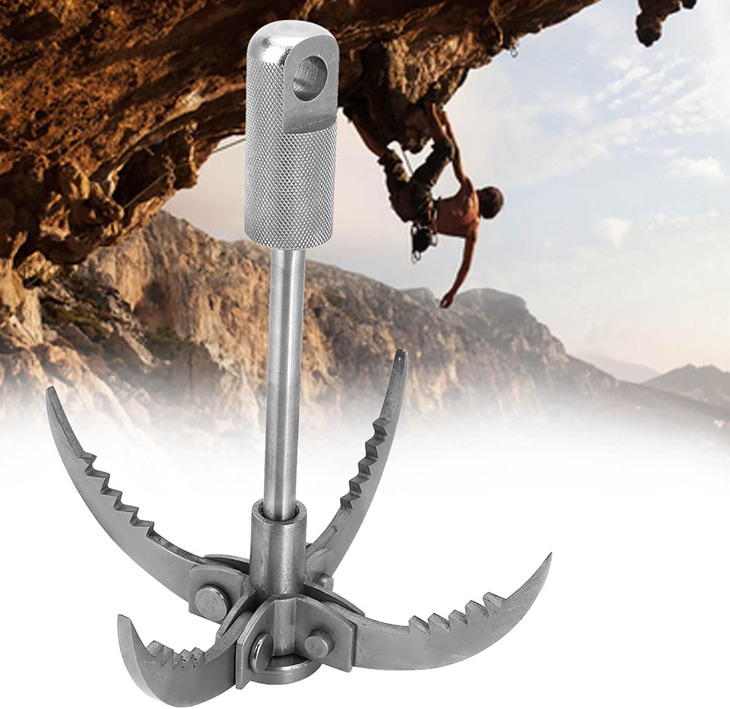 Alvinlite Grappling Hook, Gravity Rock 4-Claw Folding Stainless Steel Claws Anchor Tool for Outdoor Survival, Camping, Hiking, Tree &Mountain Climbing