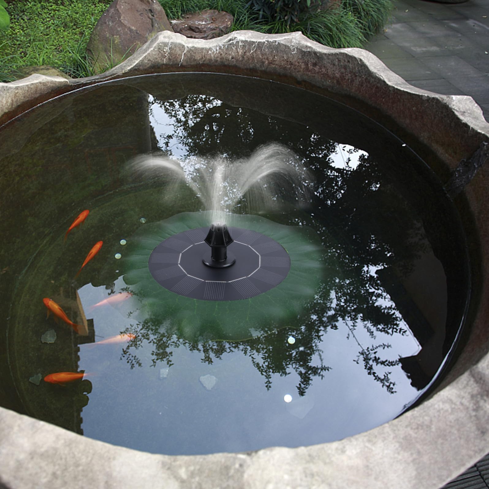 Pompa ad Acqua Solare a Forma di Foglia di Loto per Decorazione da Giardino, Funzionamento Automatico, Efficiente, Materiale Plastico, Versione As180-0814b