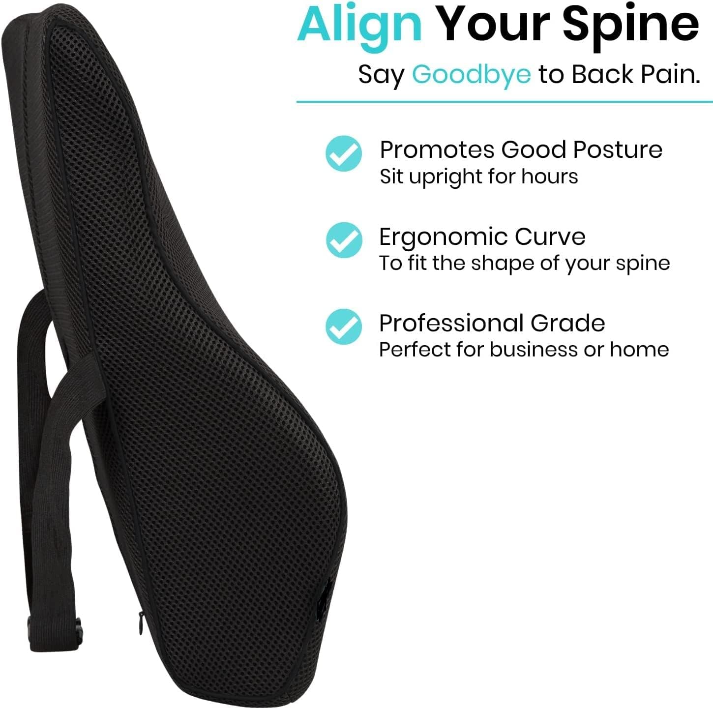 9villa Gel Memory Foam Seat Cushion & Lumbar Support Pillow Combo for Office Chair Car Wheelchair Orthopedic Chair Pad and Back Cushion with Adjustable Straps for Lower Back, Tailbone, Sciatica Relief 2
