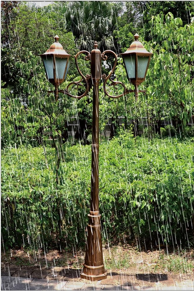 Wysoka Lampa Na Słupie Mosiężnym, Wodoodporna Lampa Na Słupie, Oświetlenie Zewnętrzne Do Ścieżek Ogrodowych,H:118.1inch/300cm