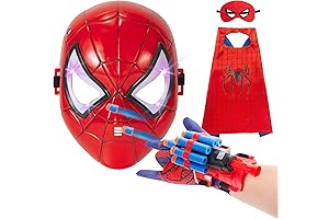 Spider-Man Toys for Kids 3-5, Glowing Mask, Web-Shooters & Capes