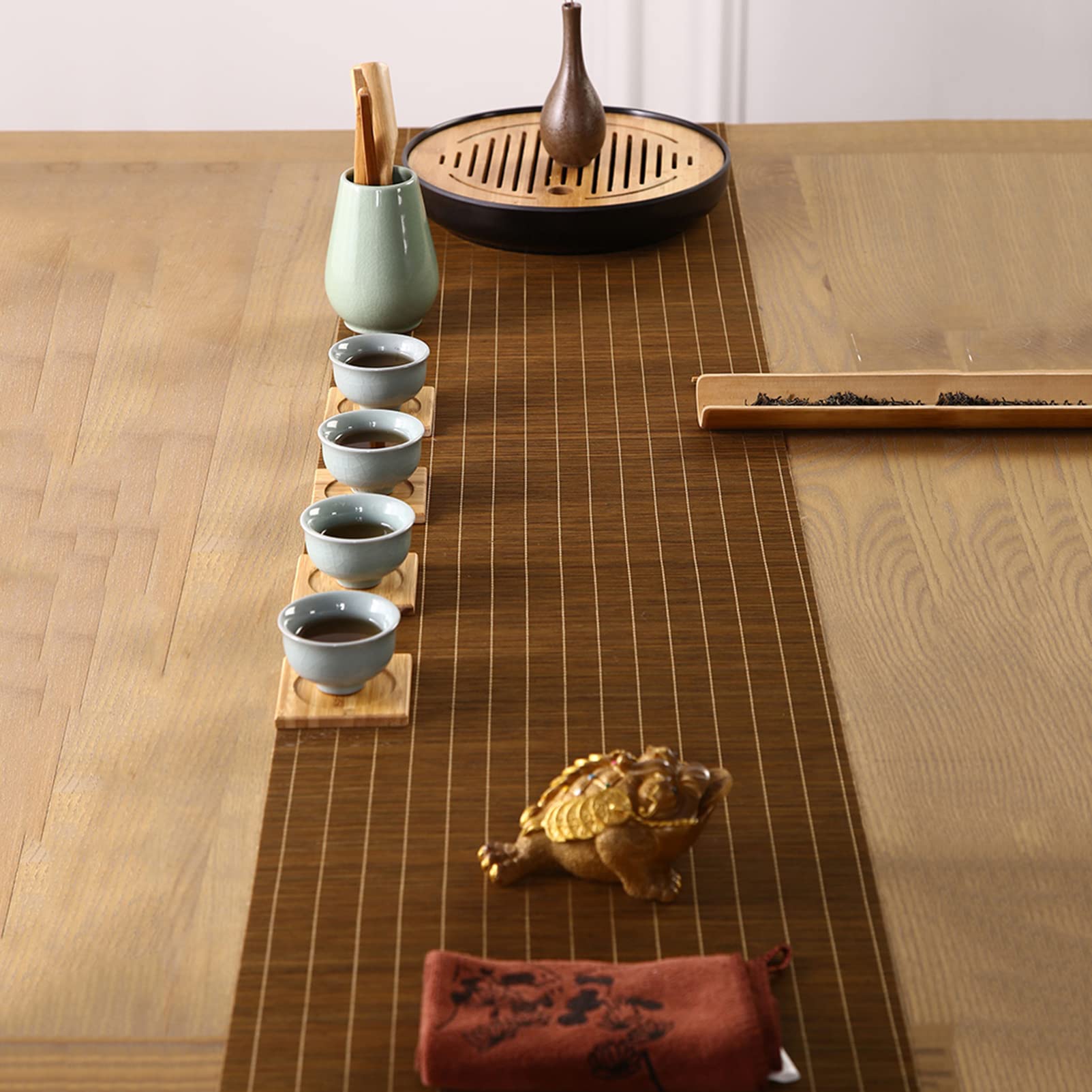 Caminos de Mesa Runners De Mesa Tejidos A Mano De Seda De Bambú Natural, Alfombra De Té Que Aislan Al Calor para Un Restaurante De La Casa De Té De La Granja, 5 C(Size:40×300cm,Color:C)