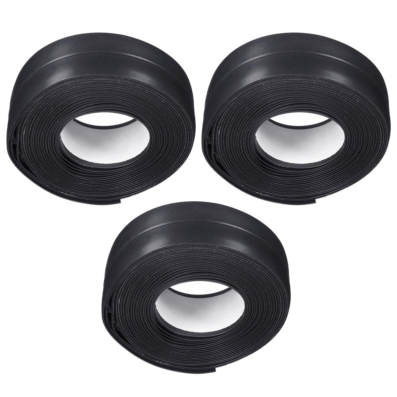 TA-VIGOR Waterproof Seal Caulk Strip Tape Self Adhesive PVC Sealing Tape, Kitchen Bathroom Sink Bathtub Toilet Wall Corner Gap, Mould Proof Flexible Trim Easy to Cut – Black 22mm x 3.2m 3Pcs