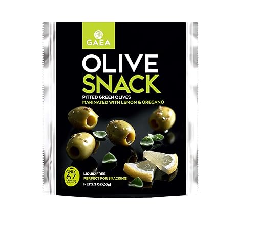 Cat Cora's Kitchen - Aceitunas verdes sin hueso, orégano y limón, 2.3 onzas (paquete de 8)