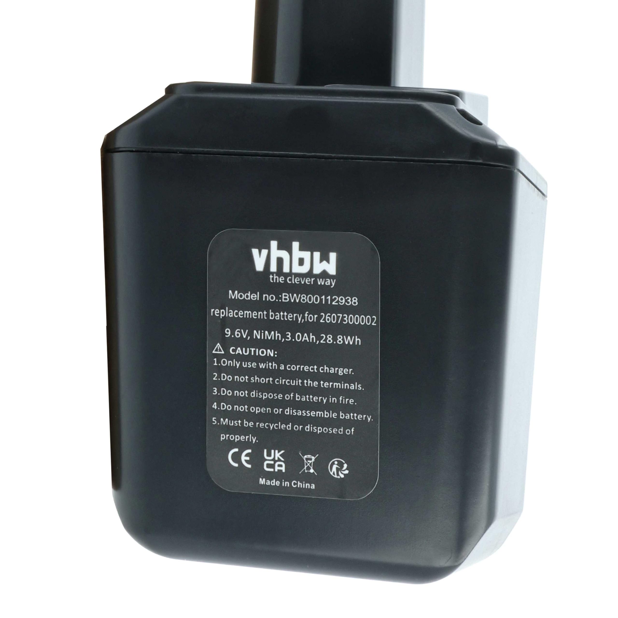vhbw 3 x NiMH akumulator 3000 mAh (9,6 V) do narzędzi elektrycznych Bosch seria PSR 1. generacja z akumulatorem 9, 6 V jak 260730002, BH-964N
