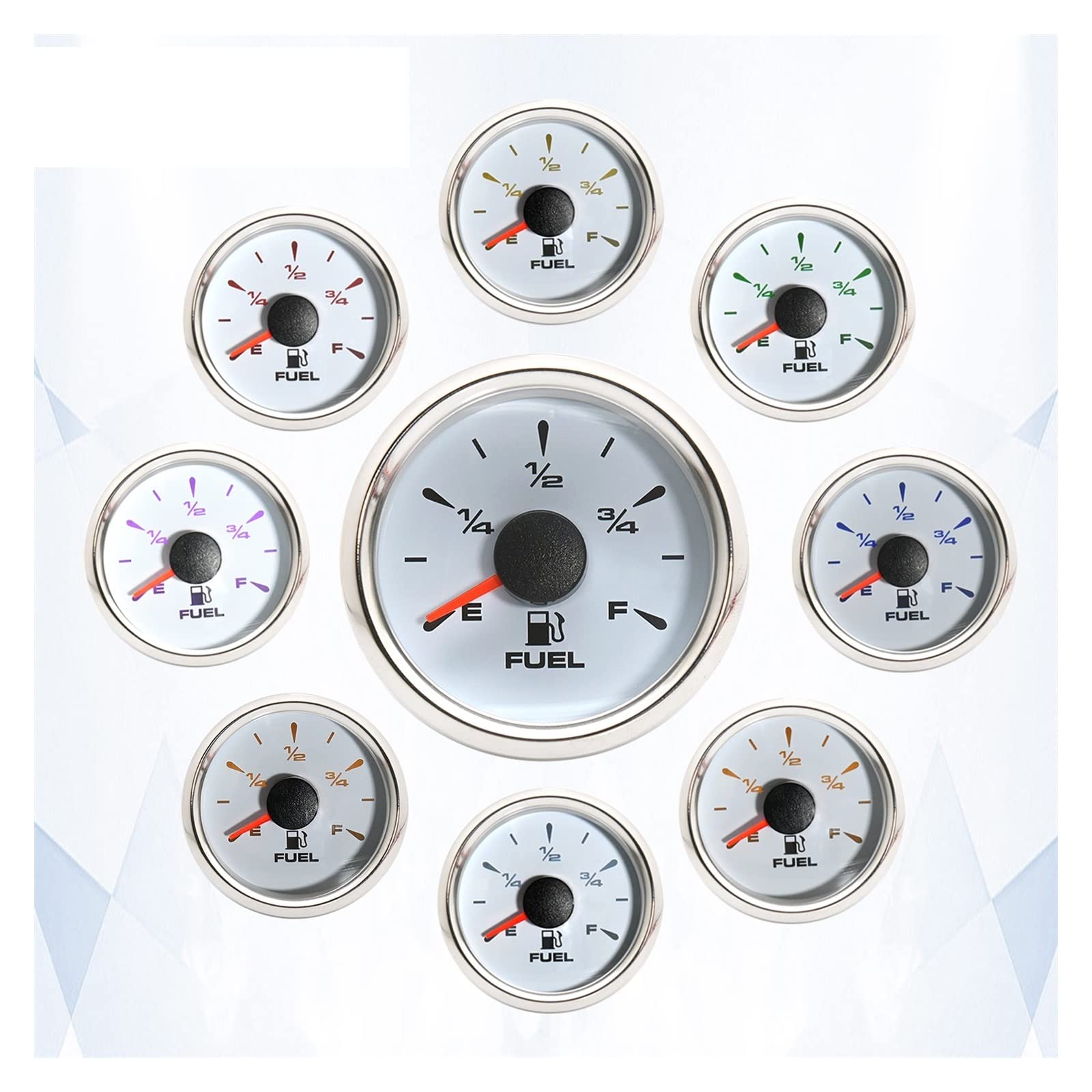 Ga indice di livello del carburante da 52 mm con sensore del livello del carburante 0~190 ohm 8 colori retroilluminazione del serbatoio del serbatoio metro adatto for la barca for auto marina,Legge