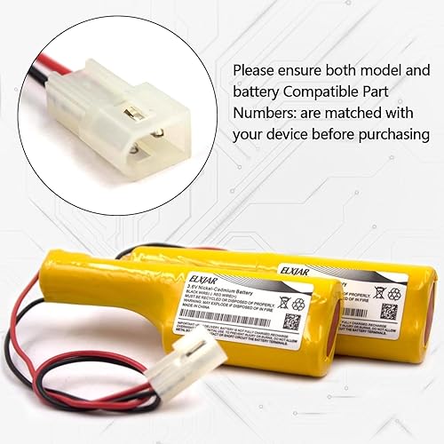 Miniatura 4 de Paquete de 2 baterías de repuesto para Genlyte 52-0185 520185 OSI OSA060AA Saft 420735-00 42073500 Genlyte 62-0185 620185 Luz de emergencia con