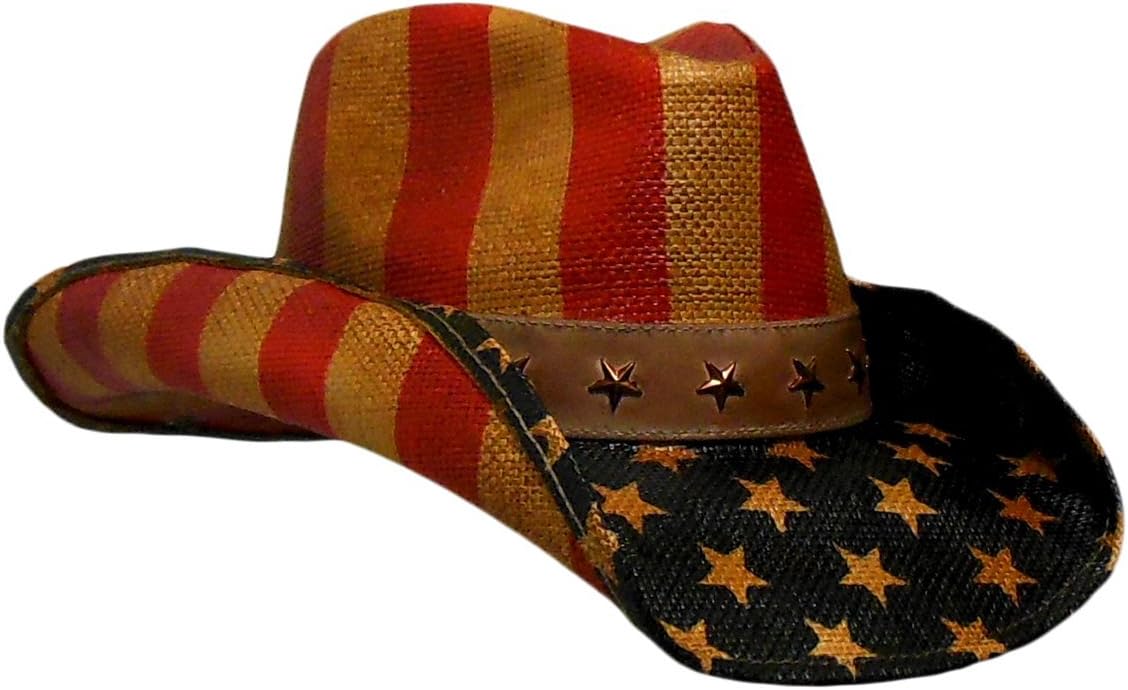 Peter GrimmVintage Drifter Cowboy Hat - USA, American Flag, Patriotic, America