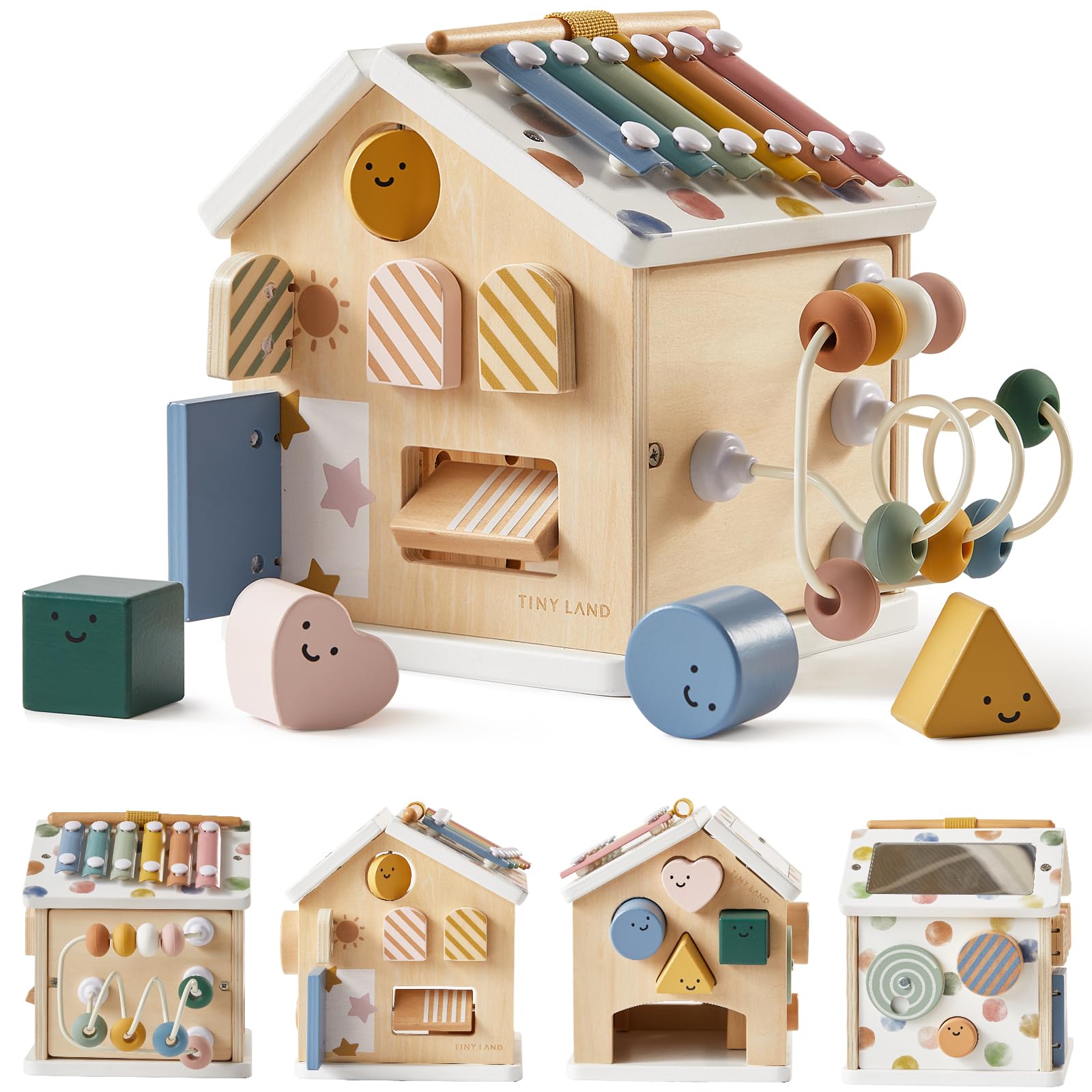 Tiny Land 9-in-1 Wooden Activity Cube