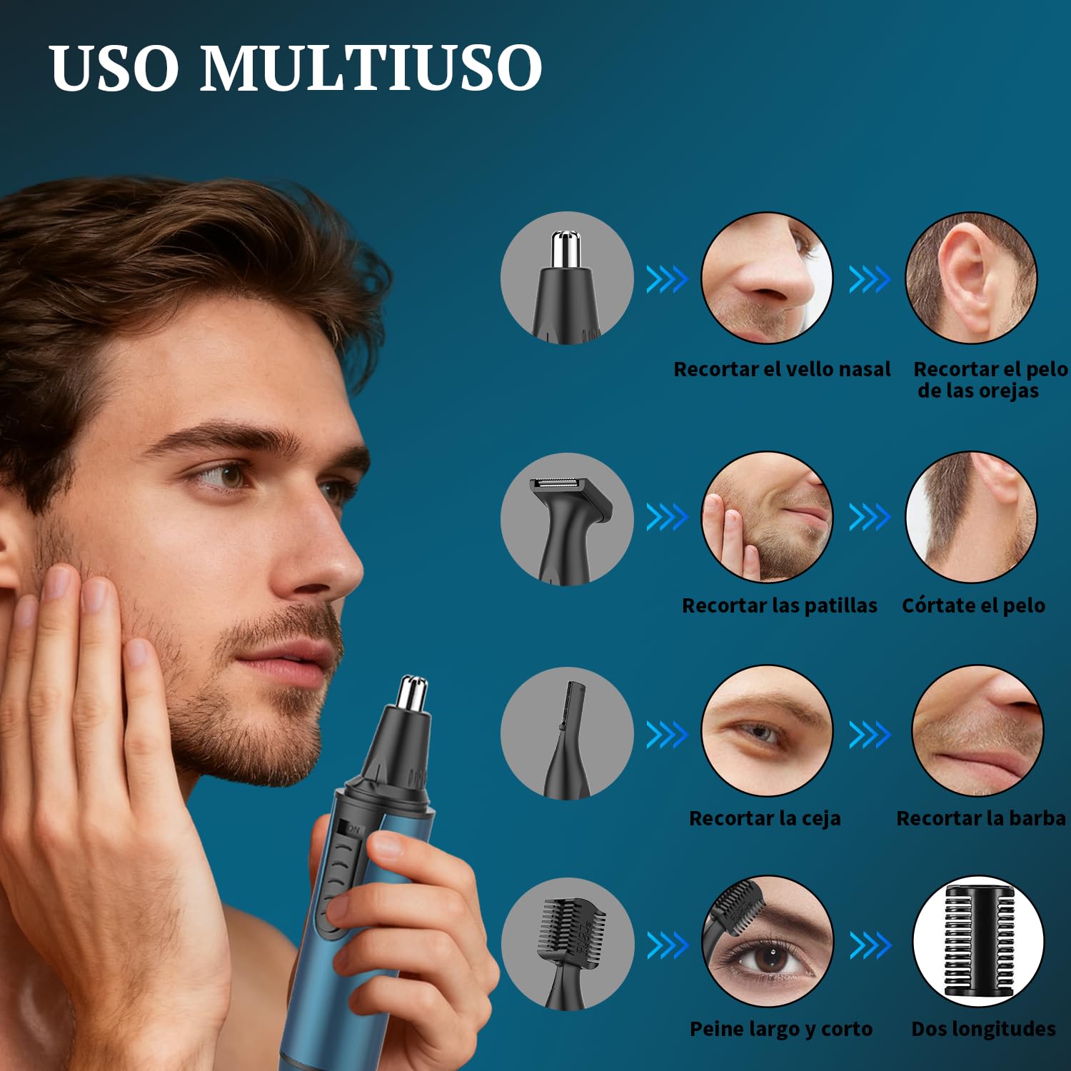 Visita la tienda de NUMIFUN Cortapelos Nariz y Oreja, 3 en 1 Profesional - Recortador Pelos Nariz, Orejas, Cejas y Facial, Quita Pelos Indoloro, Resistente al Agua, USB Recargable, Para Hombre y Mujer in use