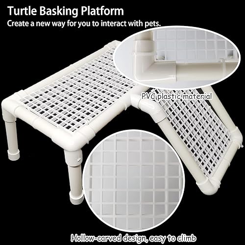 Miniatura 2 de Fhiny Plataforma para tomar tortugas, muelle de tortuga, terraza, rampa de escalada, reptiles, hábitat, terrario, accesorios de decoración para