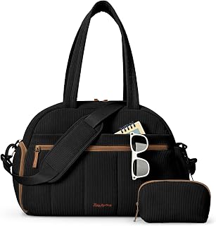 Reisetasche Damen 25L Cord, Weekender mit Schuhfach, Handgepäck