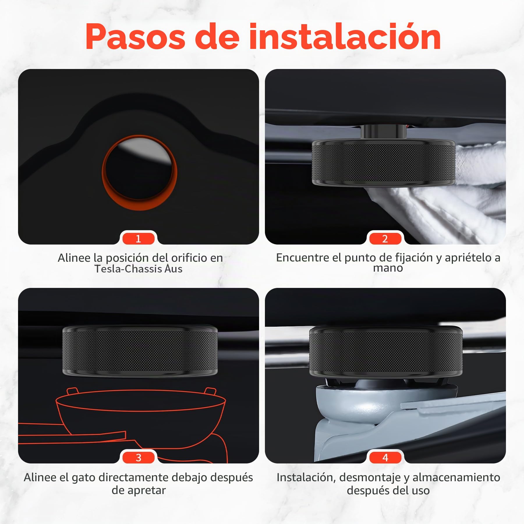 4PCS Almohadilla de Elevación para el Tesla Model 3/S/X/Y,Almohadillas de Goma Gato Hidraulico,Soporte Tesla Jack Pad Protege,Almohadillas de Goma para Modelo Tesla