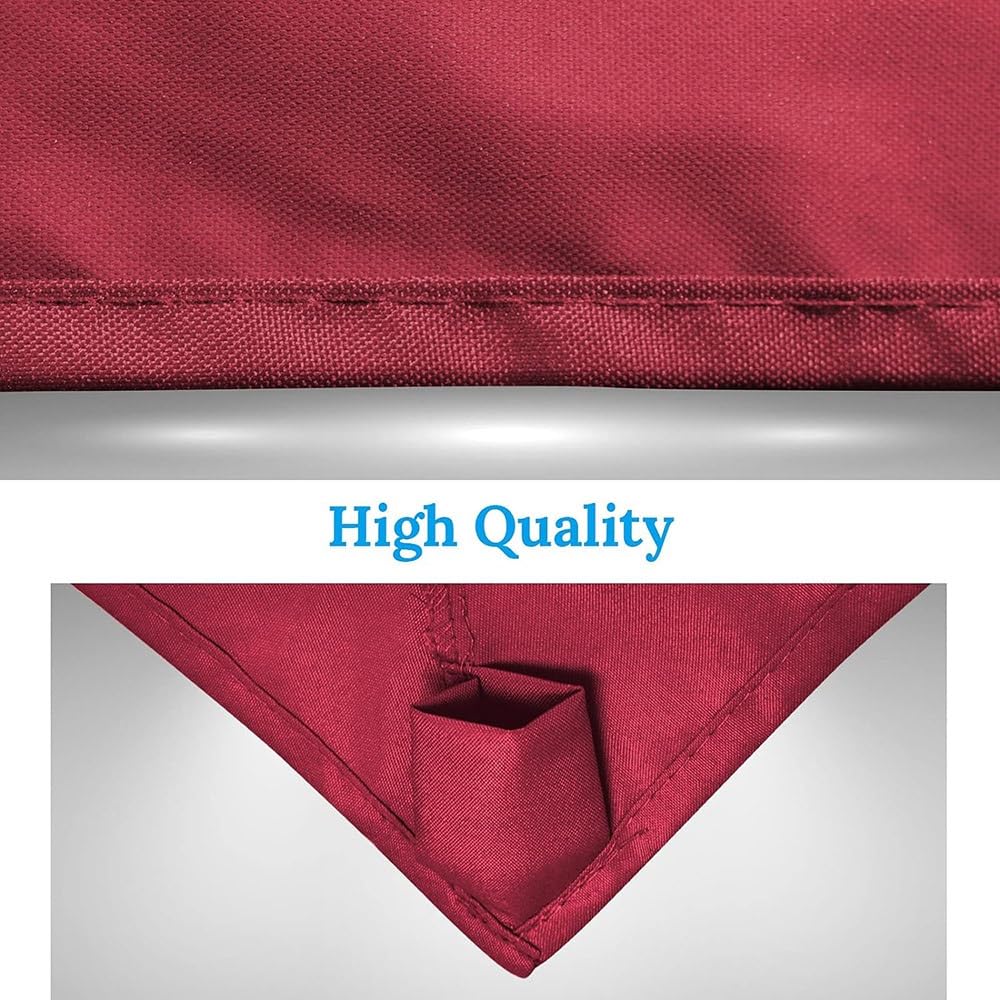 sdneNest Toldo de repuesto para medio paraguas de 8 x 4 pies, paño rectangular de repuesto para sombrilla de patio, cubierta superior de paraguas, rojo vino, 2,5 x 1,3 m