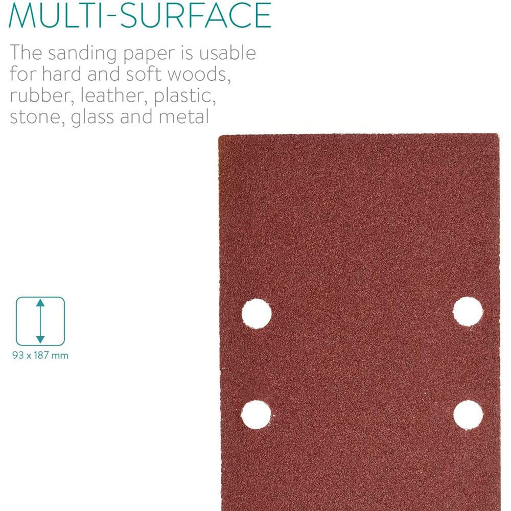 10 PZ 93x185mm Carta Vetrata Quadrata Grana Floccaggio Carta Vetrata Disco a Forma Speciale Pietra Abrasiva Smerigliatrice di Vetro Per Strumenti di Lucidatura del Legno, grana 60