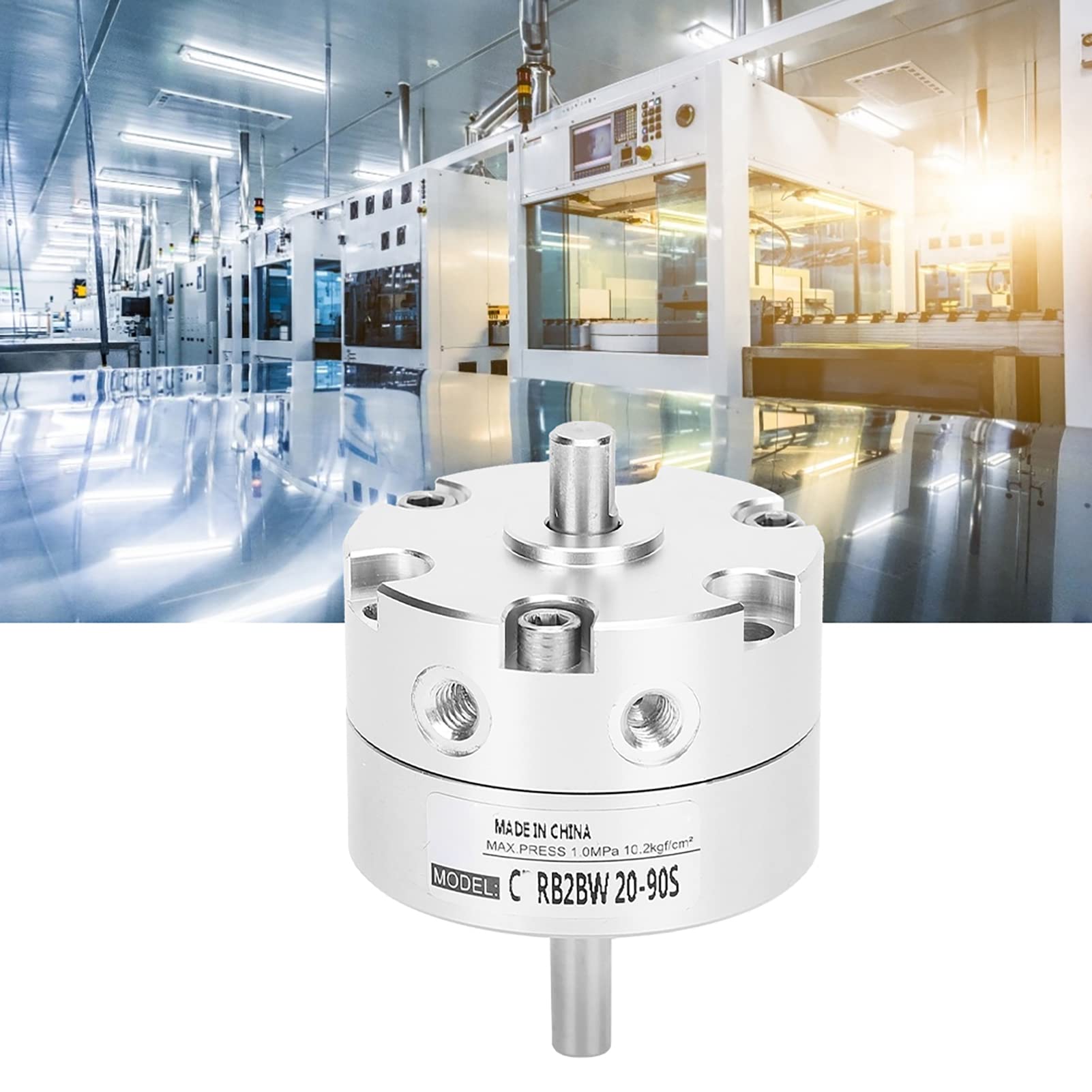 Socobeta Attuatore Pneumatico Rotativo a Paletta da 20 Mm con Bombola Pneumatica in Acciaio Inossidabile CRB2BW20 90S per Automazione