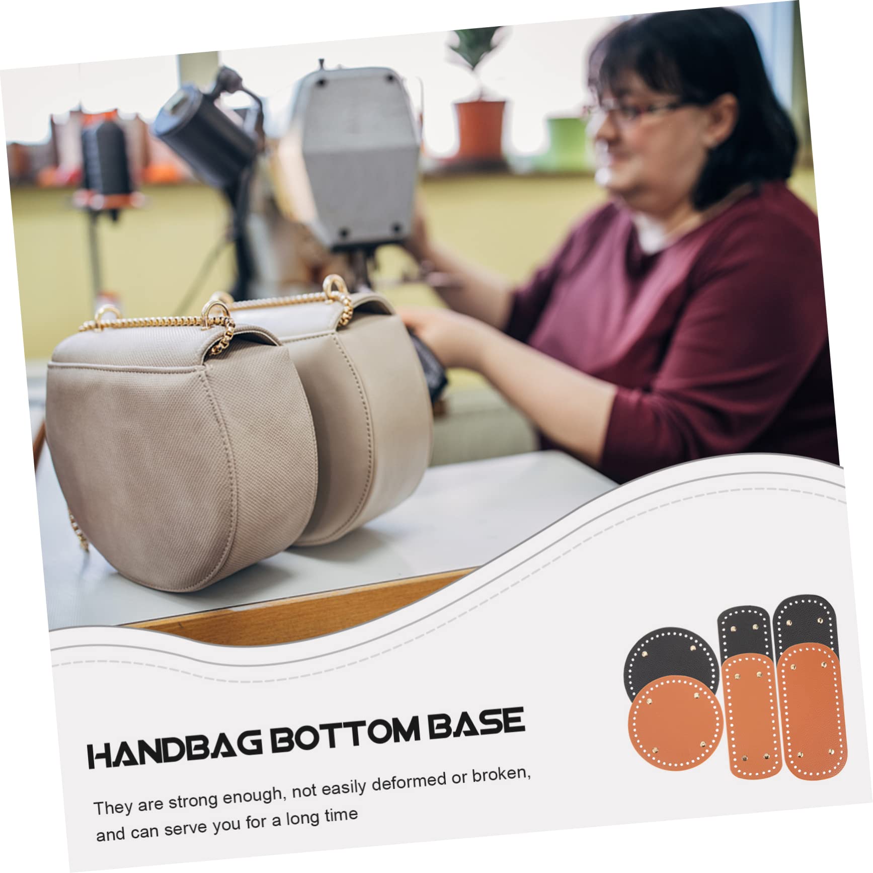 6stücke Teiliges Pu-Leder Taschenboden Für Handtaschen Und Robuste Basis Für Häkel Und Strickprojekte Für Schultertaschen Und Einkaufstaschen
