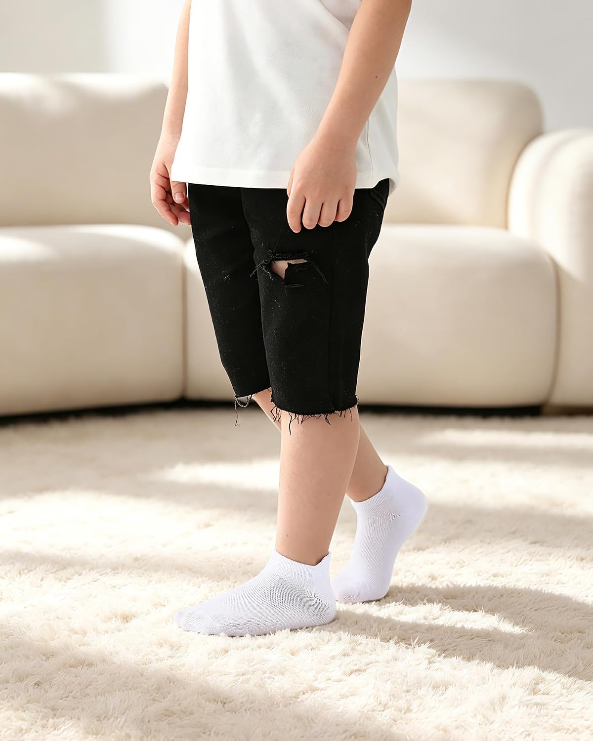 Boys Socks Soft Pure Cotton Low Cut Ankle for School Kids 6 Pairs | Breathable & Stretchy, Seamless Toe, for Children Toddler, Everyday Play Wear, Machine Washable, Great Gift Idea