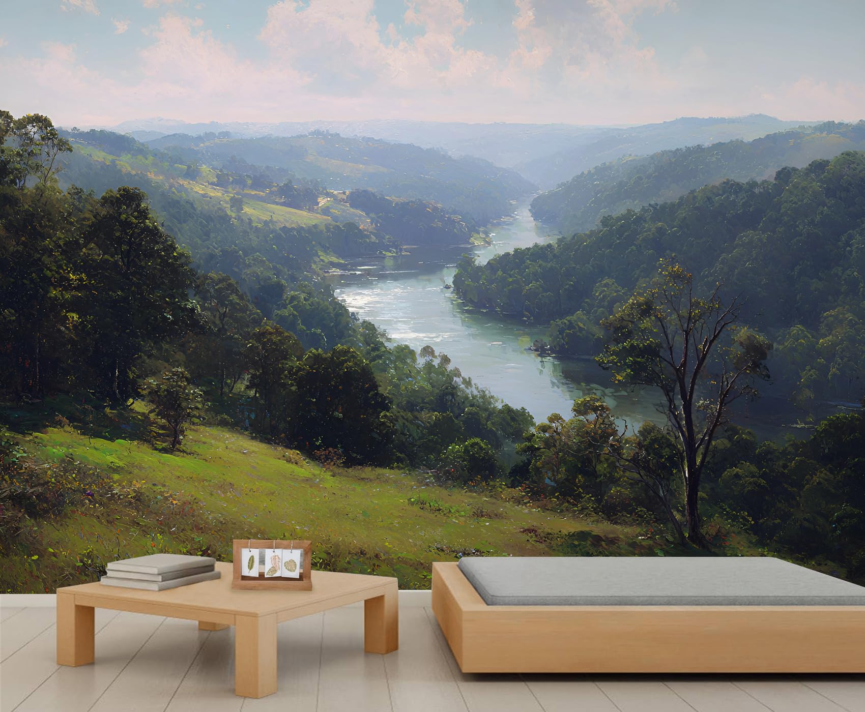 YEMYOR Forest Mural Wallpaper Nature Mountain Wallpaper for TV and Sofa Background Large Natural Landscape Wall Mural for Living Room Bedroom-280x200cm โ image 1