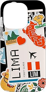 Airport and Airline Tags - Boarding Pass of Peru, Lima Case for iPhone 14 Pro