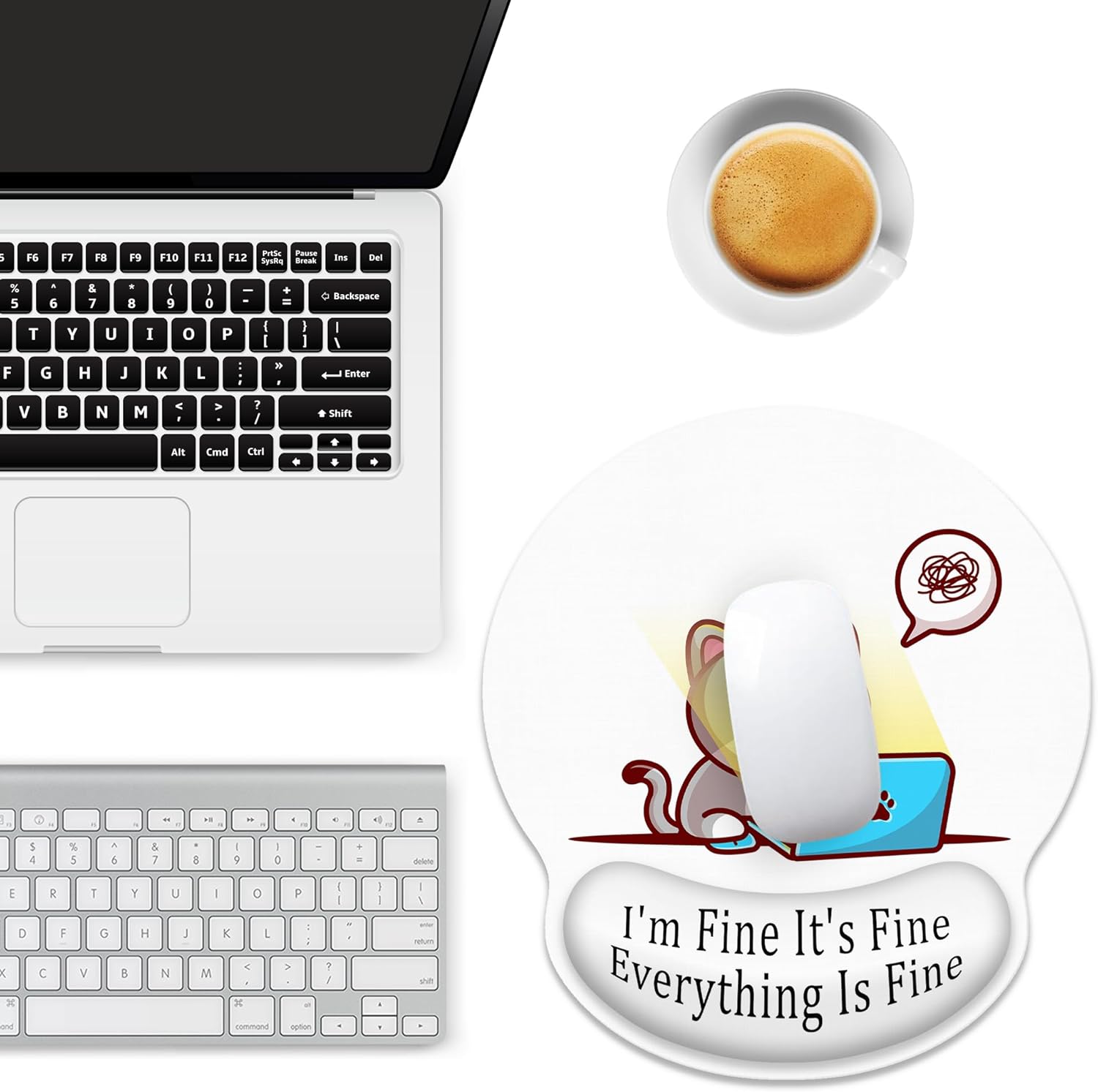 Ergonomic Mouse Pad with Wrist Support,Working Cat Mouse Pad with Wrist Rest,Relieve Wrist Pain Mousepad Non-Slip Rubber Base,Cute Mouse Pads for Desk,Computers,Laptop,Office,Gaming,Accessories - Image 2