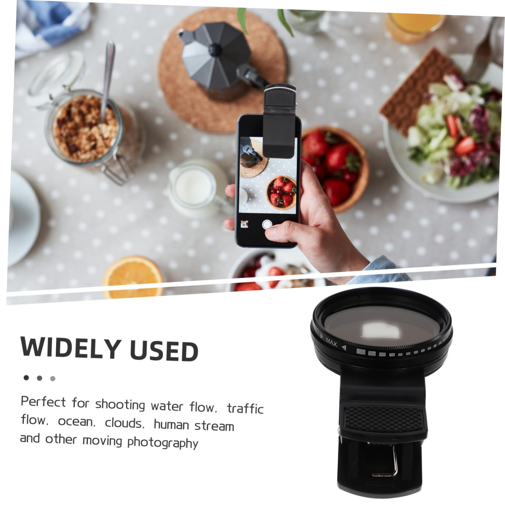 Gatuida 3sätze Universeller Handy-Filter Mit Clip Einstellbarer Graufilter Für Handykameras Für Landschafts Und Bewegungsfotografie Leicht Und Tragbar