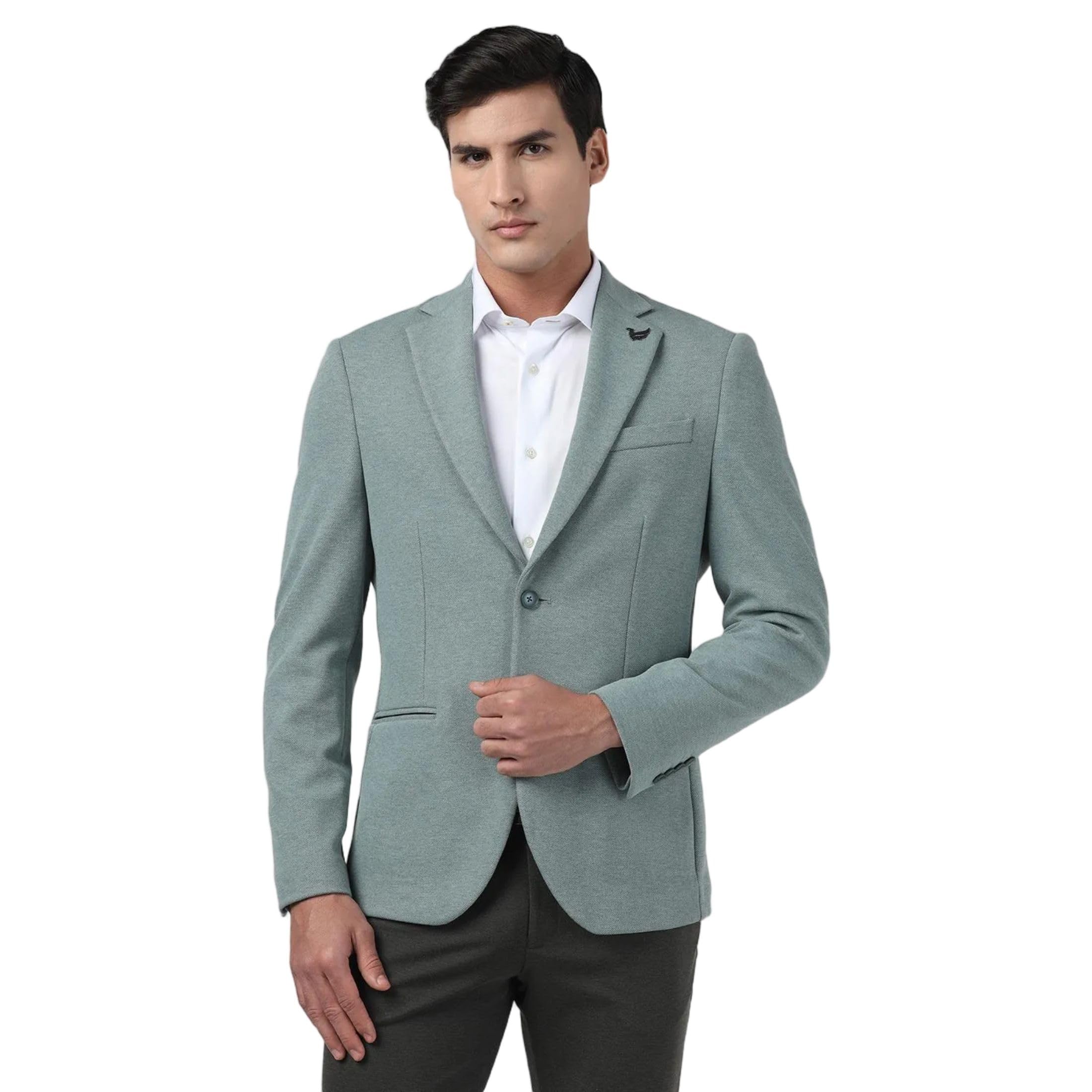 blackberrys Men's Textured Slim Fit Single Breasted Blazer-picture-20