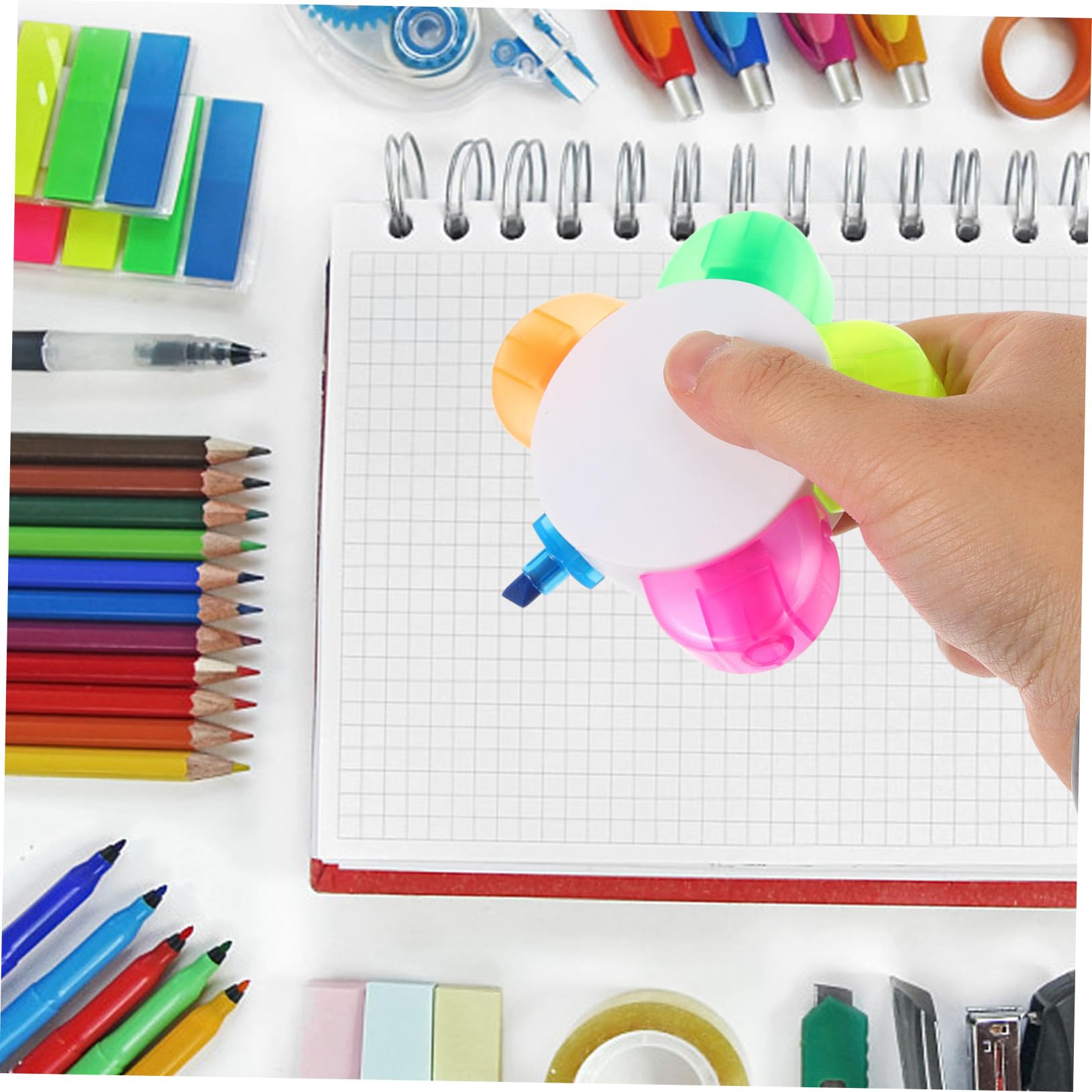HOMSFOU 10 Stück Petal Highlighter Stifte Fluoreszierende Textmarker mit Blumenblatt-design Langlebige Marker für Schule Büro Studium und Notizenorganisation