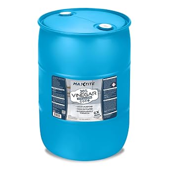 MAXTITE 30% Acetic Acid Vinegar - 55 Gallon Drum 1 Drum for Industrial Cleaning, pH Adjustment, Metal Surface Treatment, and Chemical Processing