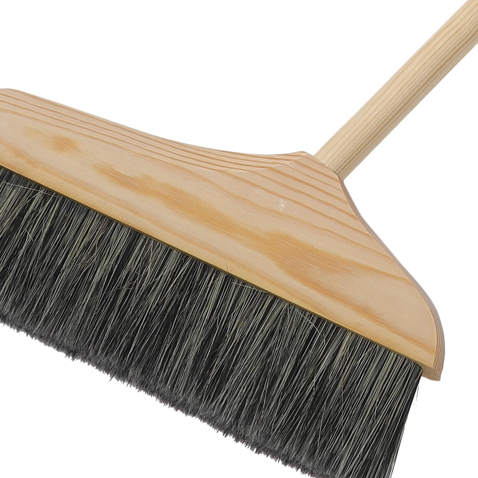 Toyvian Juego de Escoba y Recogedor de Basura Mango Largo de Madera y Acero Inoxidable, Ligera y Resistente para Limpieza del Hogar y Oficina