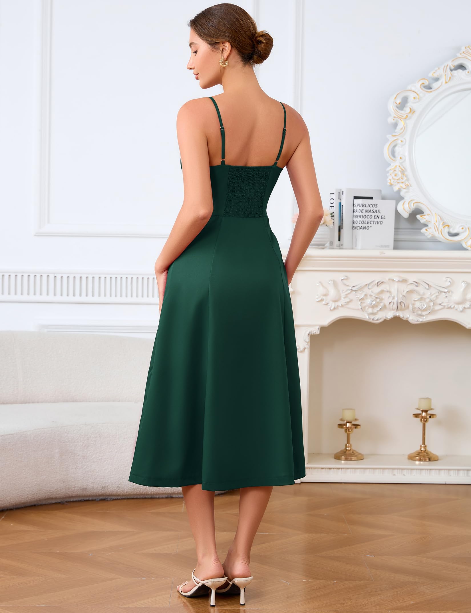 Partykleid v-Ausschnitt Träger Cocktailkleid Für Damen - Festliches Midikleid Für Hochzeiten, Partys Und Besondere Anlässe