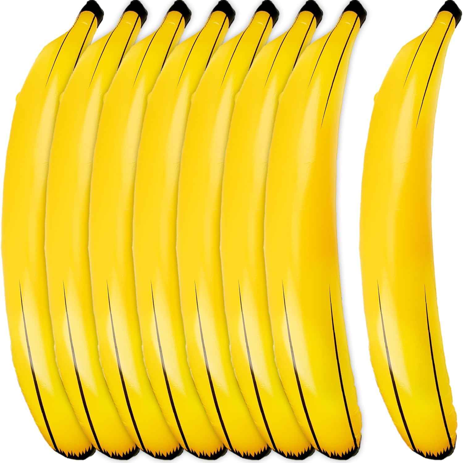 8 Pcs 71 Inch Large Inflatable Banana Jumbo Giant Blow Up Banana Balloon for Summer Swimming Beach Bachelorette Party Supplies