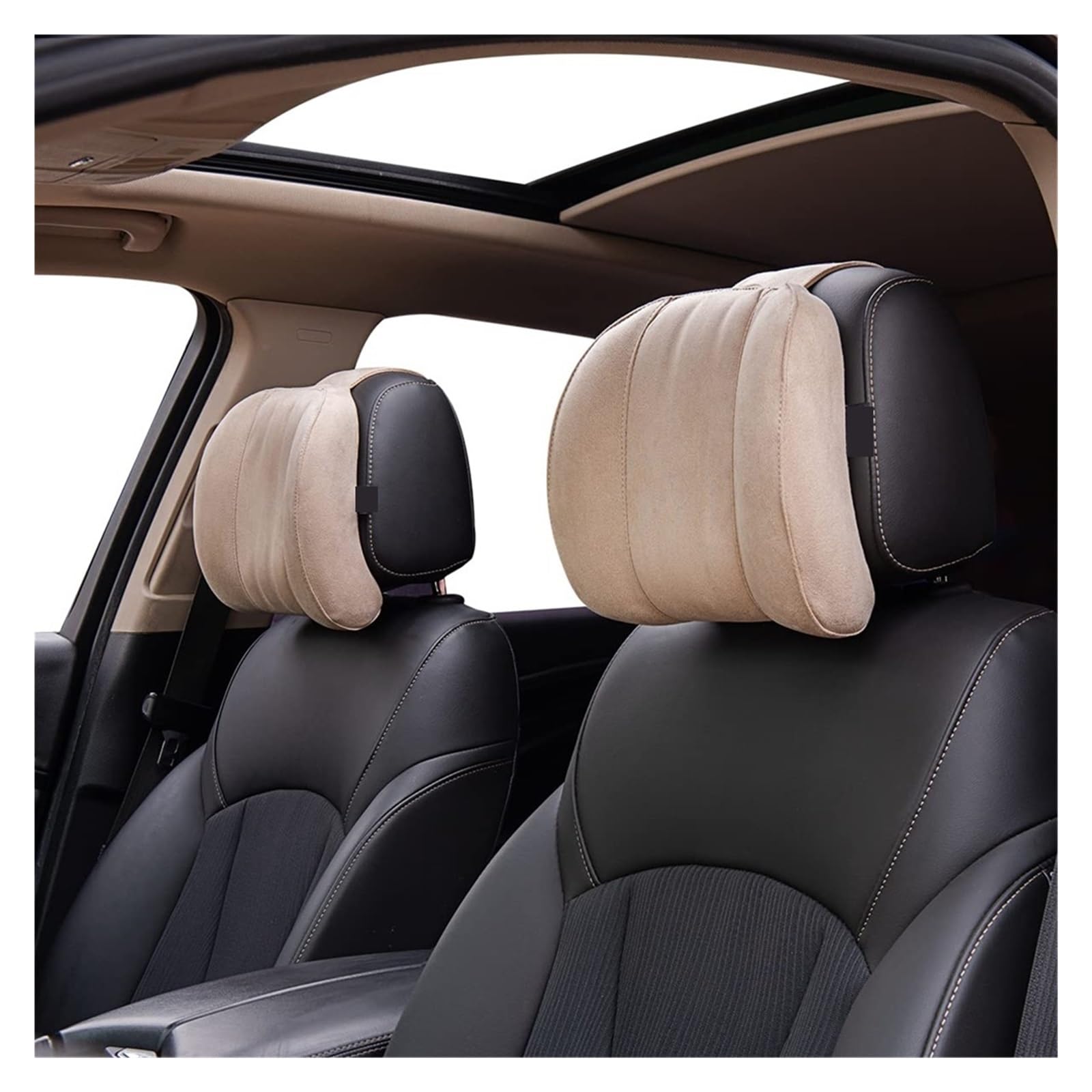 Poggiatesta for sedile auto traspirante, cuscino for il collo, tessuto scamosciato, supporto for la schiena, poggiatesta in memory foam for interni auto(Grey)