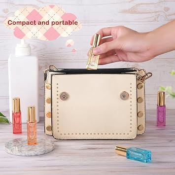 5pcs 6ml Refillable Perfume Bottle Travel Atomizer Set - Glass, Multi Color, High Precision Nozzle