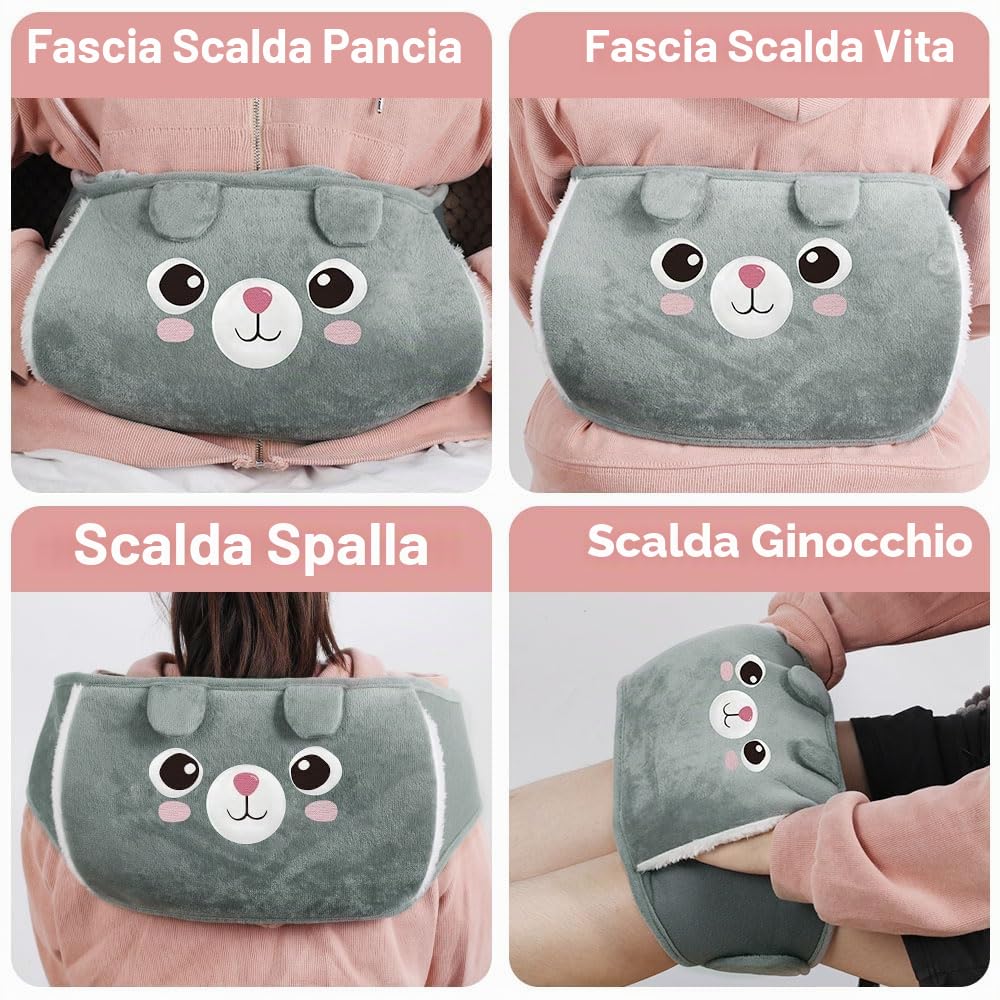 Borsa Acqua Calda in gomma con morbida copertura in vita, borsa per acqua calda per collo e spalle, schiena, gambe, vita calda