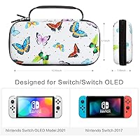 Vista 2 de Butterfly Nintendo Switch Case, Nintendo Switch OLED Case, Nintendo Switch Carrying Case for Girls Boys, Protective Hard Shell Portable Swtich Case
