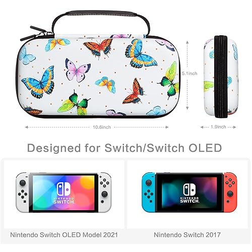 Miniatura 2 de Butterfly Nintendo Switch Case, Nintendo Switch OLED Case, Nintendo Switch Carrying Case for Girls Boys, Protective Hard Shell Portable Swtich Case