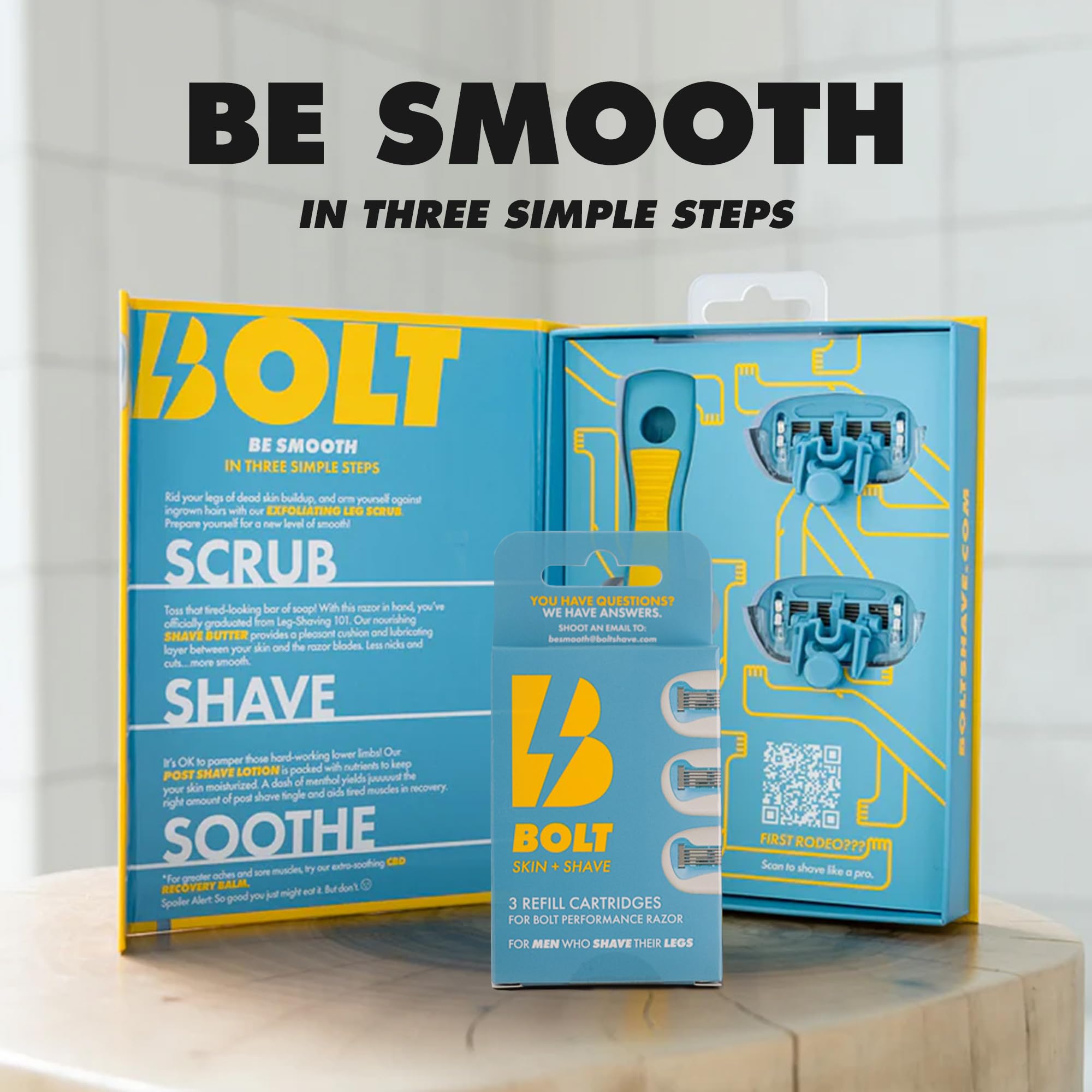 Caja de recambio de cartucho de repuesto premium para maquinilla de afeitar Bolt Performance - Cuchillas de acero sueco para cabello de pierna más gruesa de hombre - Cartuchos de 5