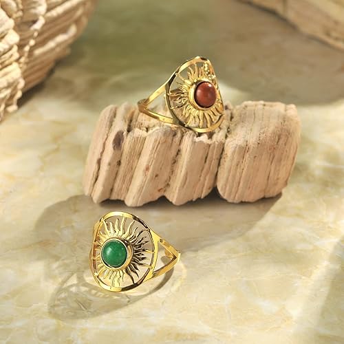 Miniatura 4 de Anillo de estrella del norte para mujer, anillos de oro bohemio para mujer, anillos ajustables vintage para nudillos, anillo de sol bohemio, anillo